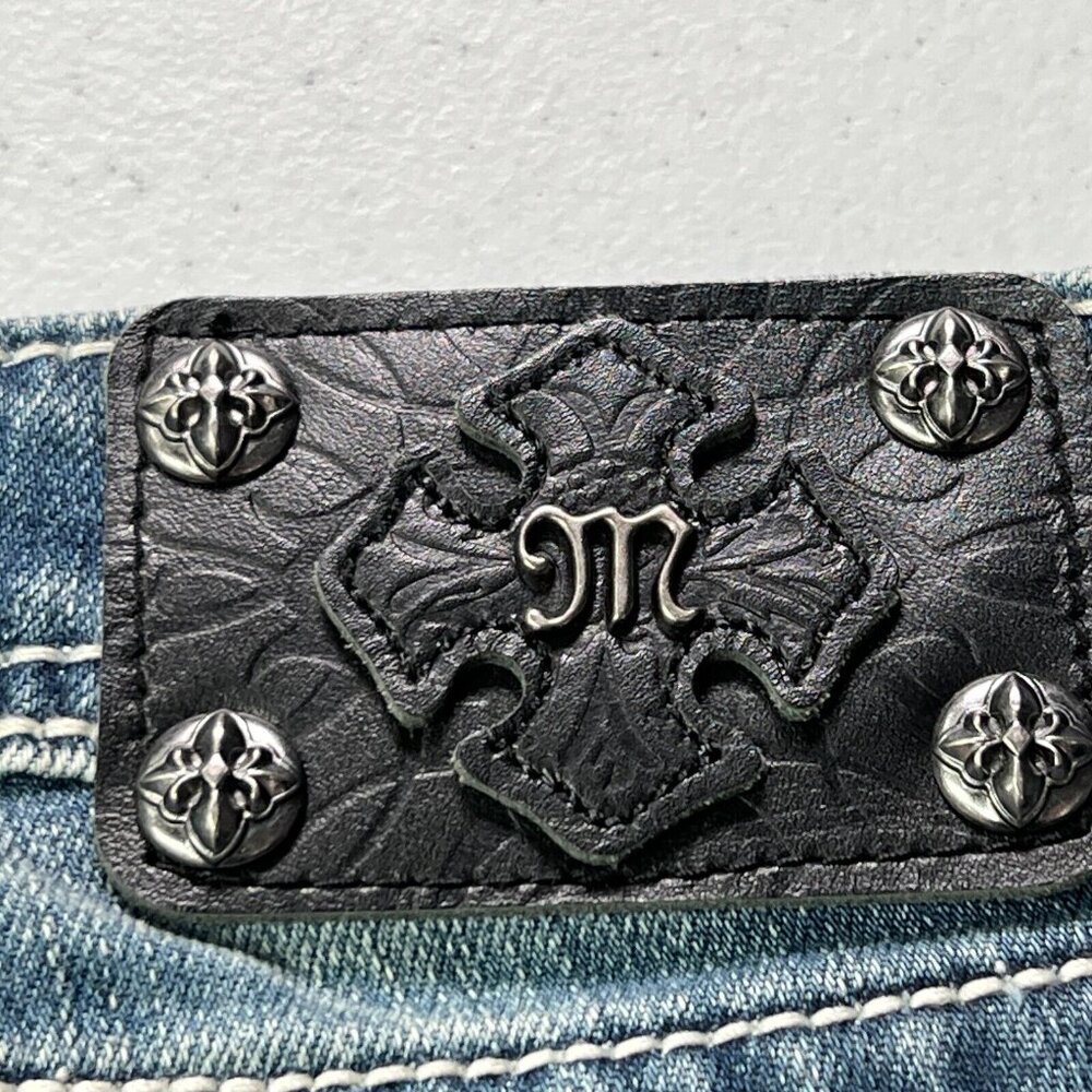 Miss Me Girls Dark Blue Distressed Denim Bermuda Shorts - Picture 5 of 13